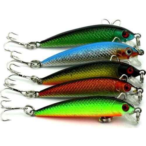 5 color 5.5CM 3.6G 8# hooks small classic plastic hard baits isca artificial 3d Minnow fishing lures 30pcs carp fishing tackle