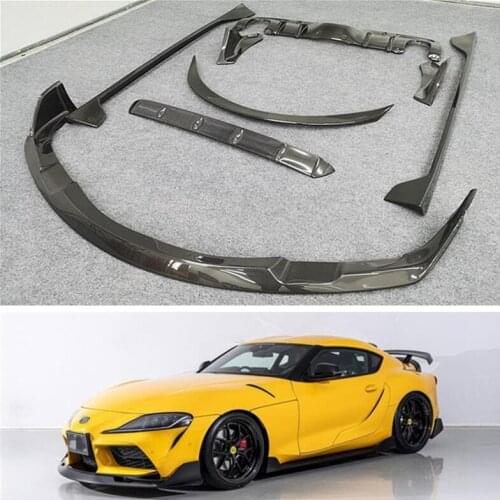 High Quality REAL CARBON FIBER Front Bumper Lip Spoiler Rear Trunk Diffuser Side Body Skirt FOR Toyota Supra A90 2019 2020 2021