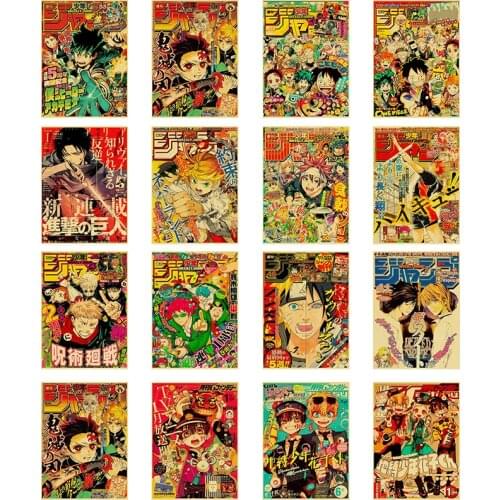 Japanese Anime Attacking Giant/death Note/demon Killer/jiujitsu Naval Battle Manga Anime Poster Bedroom Home Decoration Canvas