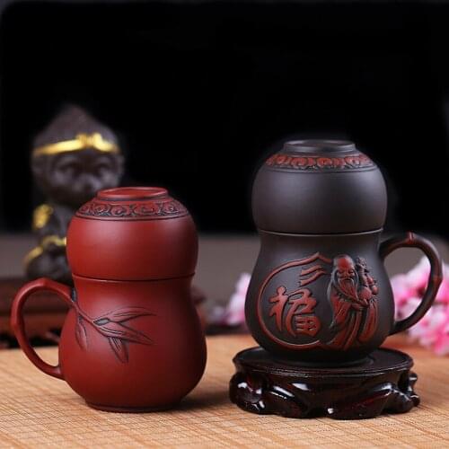 Yixing purple sand cup filtration pure manual single cup ceramic cup express cup cover cup drinking cup kungfu tea set tea cup