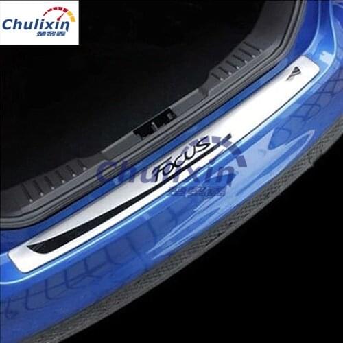 Stainless Steel back rear trunk Sill Scuff Plate Protection pedal car styling for 2012-2015 Ford Focus 3 MK3 car accessories