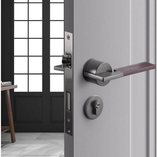 Light Luxury Zinc Alloy Security Door Lock Bedroom Silent Door Handle Indoor High Quality Lockset Furniture Hardware Accessories
