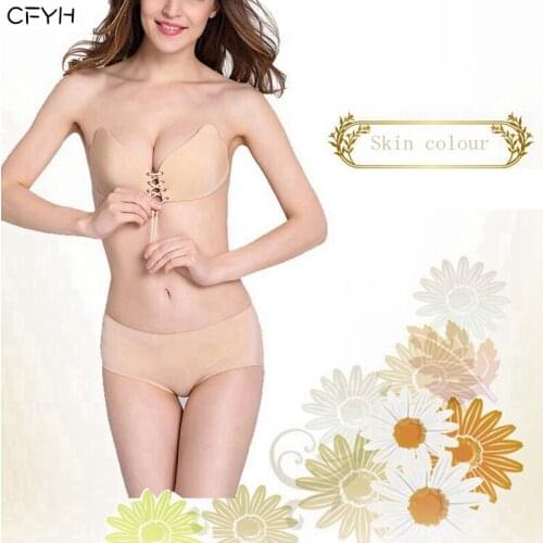 Size EFG New Sexy Push up Seamless Bra Adhesive Silicone Backless Wedding Bralette Strapless Invisible Intimates Women Underwear