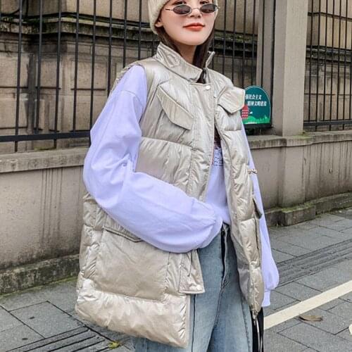 Autumn Winter Cotton Vest Women Ladies Casual Waistcoat Female Sleeveless Long Vest Jacket Slim Fit Warm Simple Coat