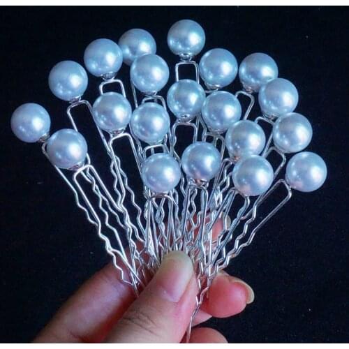 Women U-shaped Pearl Hairpin Hair Stick Wedding Bridal Hair Clip Barrettes Crystal Hair Jewelry Accessories