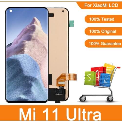 6.81'' LCD With Frame For Xiaomi Mi 11 Ultra LCD Display Touch Screen Digitizer For Xiaomi 11 Ultra M2102K1G LCD Replacement