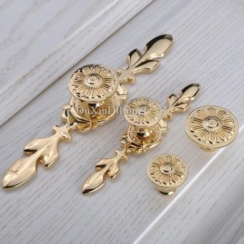 10PCS European Antique Solid Brass Kitchen Cabinet Door Handles Cupboard Wardrobe Drawer Cabinet Pulls Knobs and Handles