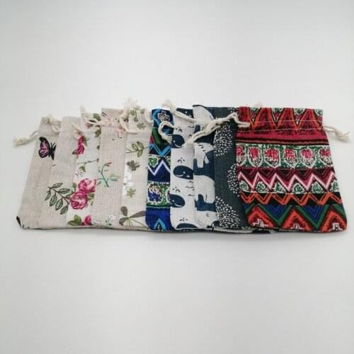 15pcs Jewelry Cotton Bag Drawstring Pouch Burlap Bags Small Cotton Drawstring Bag Cotton Linen Gift Bags Jewlery Pack Storage