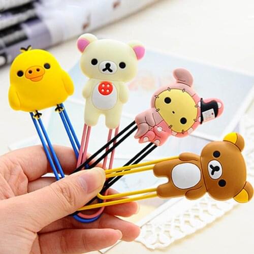 2Pcs Photos Tickets Accessories Multifunction Kawaii Stationery Binder Clips Bookmark School Office Supplies Rubber Cartoon