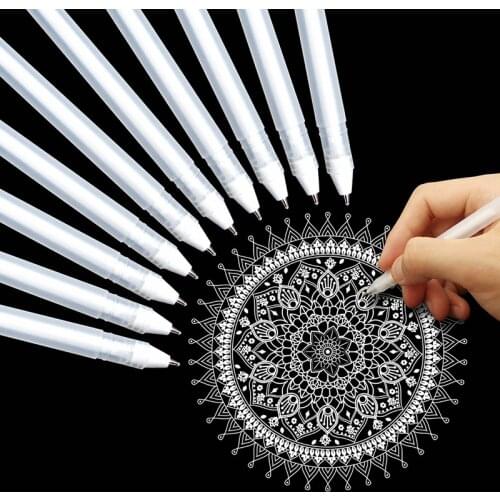 2pcs Classic Highlight Pen Gel Ink Pens Bright White Pen Highlight Sketch Markers Color Highlighting