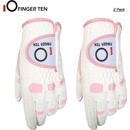 2 Pc Ladies Golf Gloves Rain All Weather Extra Grip Left Hand Right Size S M L XL for Womens Girls Golfer