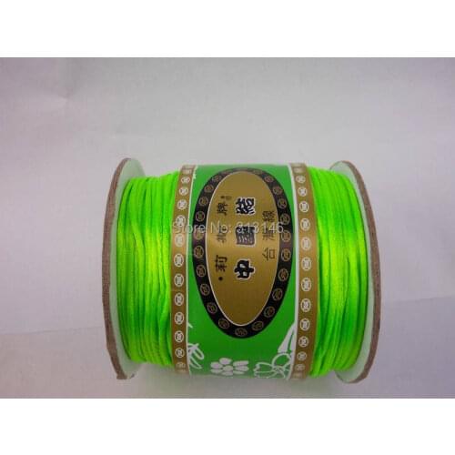 80M/Spool 1.5MM Bright Green Braided Macrame Nylon Chinese Knot Cord Beading Satin Shamballa String Thread Rope for Handicraft