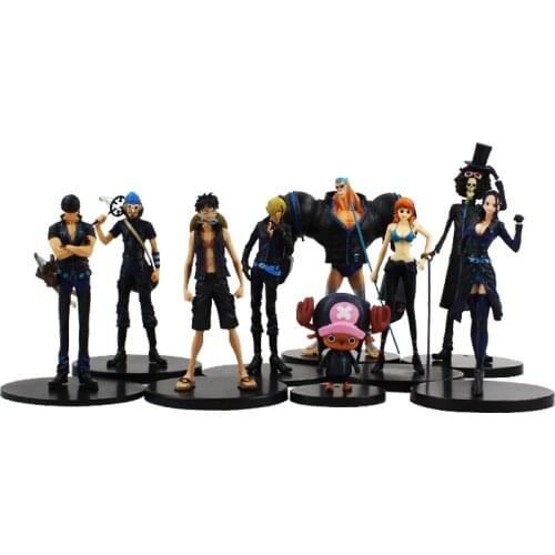 9pcs/lot Figure Toys Luffy Nami Robin Chopper Zoro Sanji Brook Usopp Franky Film Gold Model Doll Collectible Toy