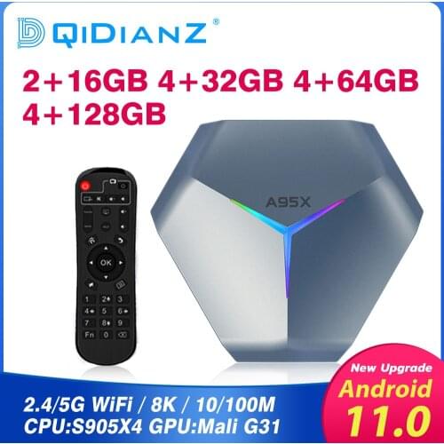 A95X F4 S905X4 Smart Android 11.0 2.4G 5G Wifi 4GB RAM 32GB 64GB 128GB 4K 8k Smart tv box Set Top Box Media Player vs t95 x96q
