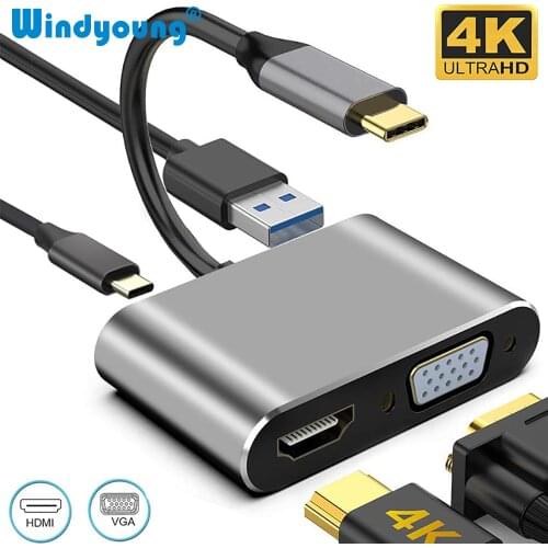 USB C HDMI Type c to HDMI 4K Adapter VGA USB 3.0 Audio video Converter PD 87W Fast charger for Macbook pro Samsung s9 s10 Huawei