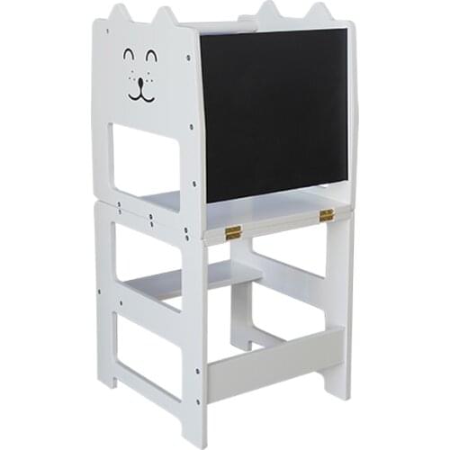 XIHATOY Childrens Montessori Learning Tower Kitchen Childrens Foot Platform Foldable Game Table With Blackboard Gifts for Baby