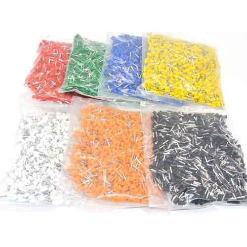 E0508 1000pcs tubular wire connector electrical terminals cable crimps wire ferrules For 0.5mm2, 22 AWG Wire