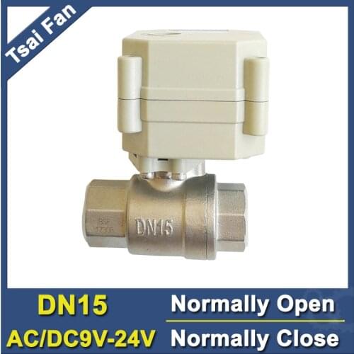 Power Off Return DN15 Normally Open/Close Valve AC/DC 9V 12V 24V 2-Way BSP/NPT 1/2'' SS304 Water Electric Valve With Indicator