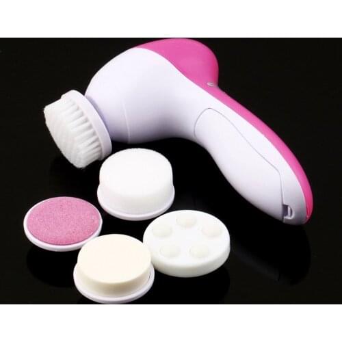 HOT SALE 5 in 1 Set Electric Wash Face Machine Facial Cleanser Pore Cleaner Face Cleaning Mini Skin Beauty Massager Brush