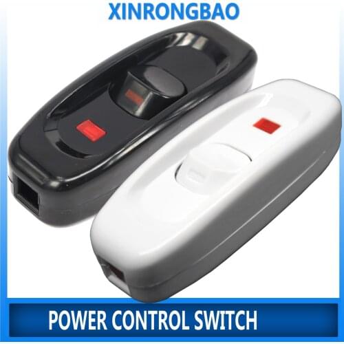 GW320 10A 250V In-Line On/Off Cord Switch rocker switch with Indicator light Bedside Switch with Light at the Middle for black
