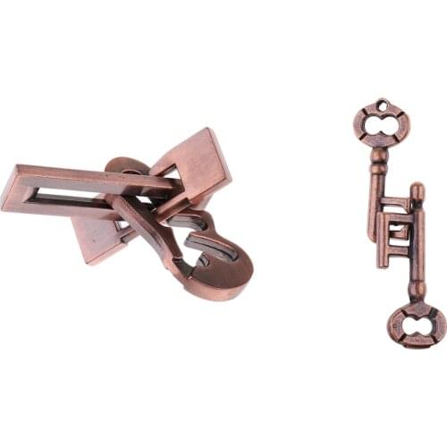 Zinc Alloy Classic Brain Teaser Keys Lock & Plane Puzzle Toy for Kids Adults