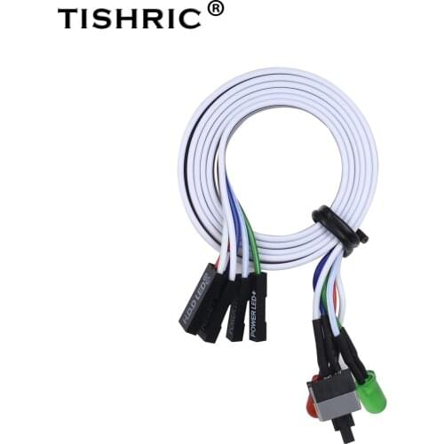 TISIRIC Desktop Computer Case Switch Cable 65cm Restart Case Power Sw With LED Indicator Apply To BTC Miner Machine