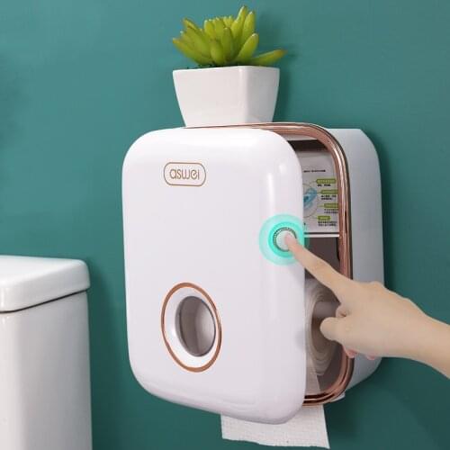 Toilet tissue box toilet paper rack roll paper non perforated toilet paper bathroom waterproof wall hanging A paper towel rack