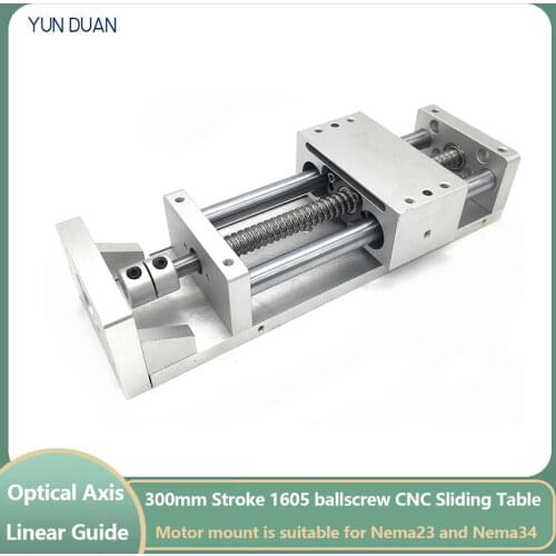 300MM Stroke CNC Linear module Cross Sliding Working Table XYZ Axis SFU1605 Ball screw C7 for NEMA23 Stepper Servo motor