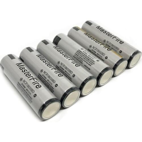 MasterFire 6pcs/lot Protected Original 18650 NCR18650BD 3.7V 3200mAh 10A discharge battery for Panasonic e-cigarettes batteries