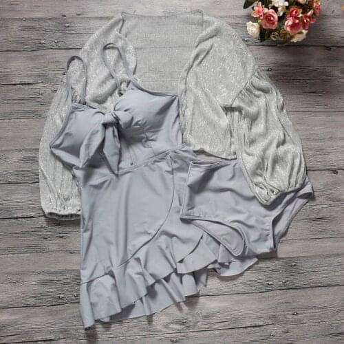 New Women Solid One Piece Swimwear Swim Beach Dress Sexy Swimming Bathing Suit Padded Swimsuit Womens Swimdress Suits with Top