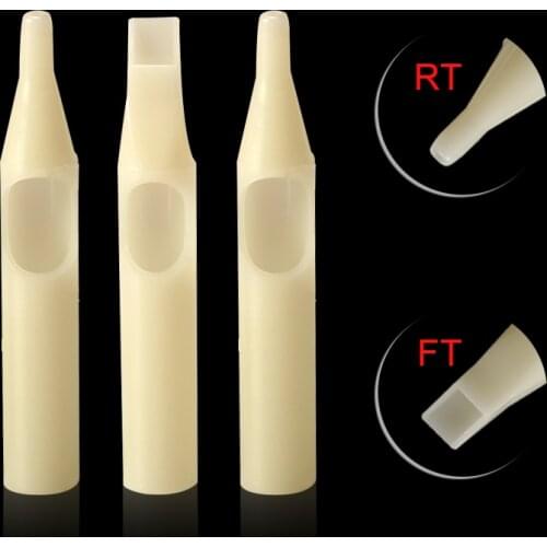 Plastic RT FT Tattoo Nozzle Tips Round Flat Gold Sterilized Disposable Needles Tips for Tattoo Gun Machine Needles