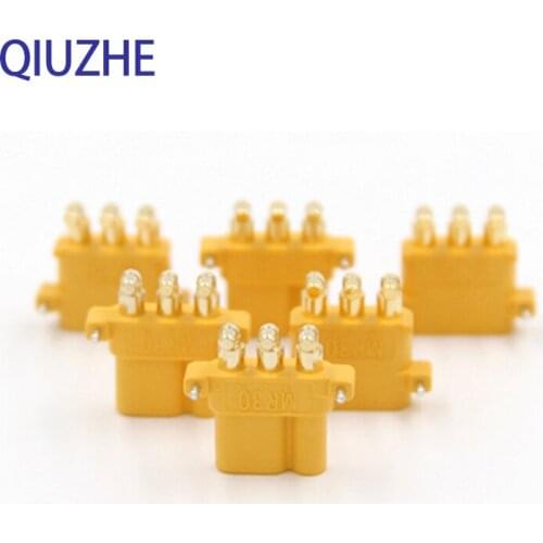 5PCS Amass MR30PW Gold-Plated Connector Male Female Plug Circuit Board For RC Lithium Battery Aircraft Drone Vehicle Ship Parts