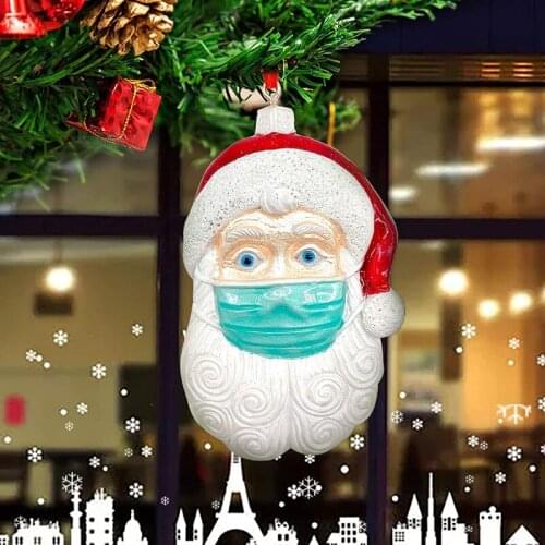Christmas Tree Ornaments 2020 Santa Wearing Mask Christmas Decorations, Christmas Hanging Ornaments Holiday Decor