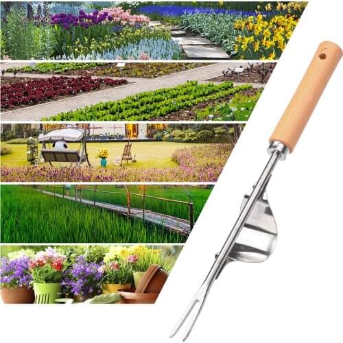 Garden Trimming Hand Tool Transplanting Weeding Fork Wood Handle Pull Grubber Digging Lightweight Manual Gadgets Remover