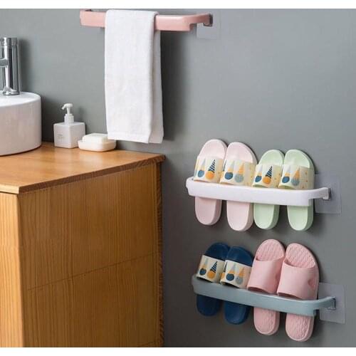 Self-adhesive Bathroom Corner Wall Towel Rack Wall Mounted Towel Hanger Kitchen Towel Shelf Hanging Hook Bathroom Organizer