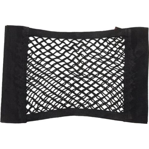 Car Rear Seat Storage Bag Mesh Auto Organizer Double-deck Elastic String Net Magic Sticker Pocket Bag Car Accessories