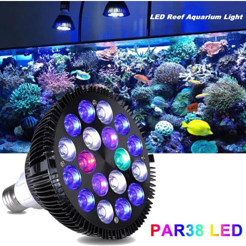 LED Aquarium Lighting Par38 Bulb with E27 lamp Clip for Marine Coral Reef Fish Saltwater Freshwater Nano Tank Plant Growth LED