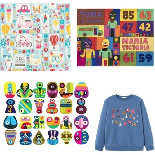 Cartoon Patches Number Thermal Stickers on Clothes Fabric Iron-on Transfers for Clothing Thermoadhesive Patch Diy Art Applique