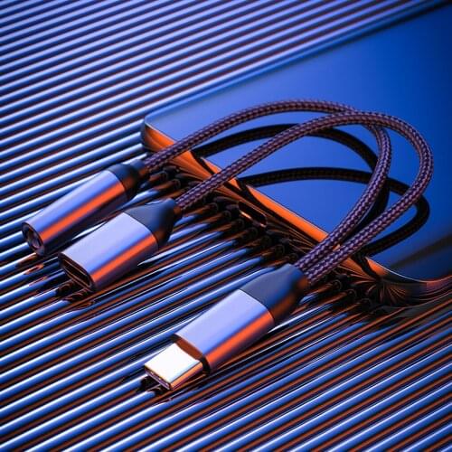 Type C to 3.5mm Charge Audio Adapter 2 In 1 USB C Splitter Headphone AUX Audio Cable for Xiaomi Portable Earphone Adapter