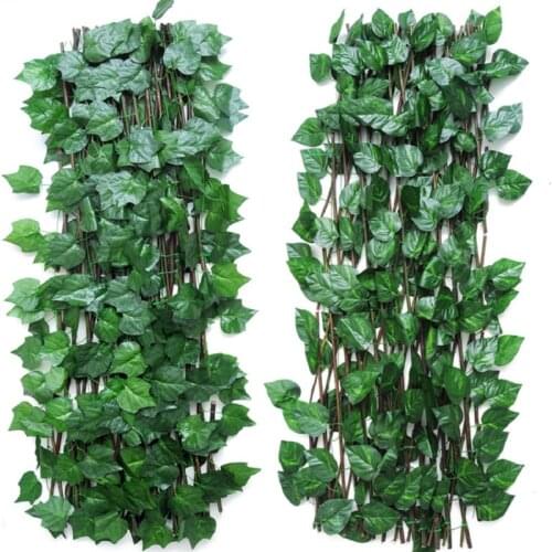 Retractable Artificial Plant Flower Fence Fake Wood Vine Leaf Frame Wedding Decoration Garden Home Decor Plant Fence Simulation