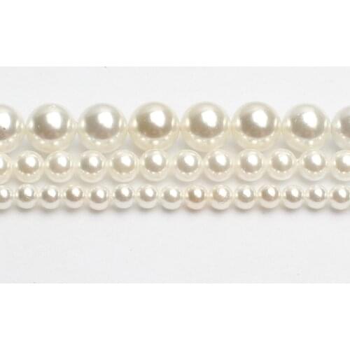 2/3/4/6/8/10mm AA+ Natural White Shell Pearl with Rainbow Round Loose Beads For Diy Bracelet Accessories Jewellery Making 15