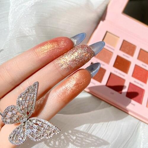 15Colors Matte Glitter Eyeshadow Palette Shimmer Pearlescent Waterproof Sequin Eyes Makeup Long-lasting Not Flying Powder TSLM2