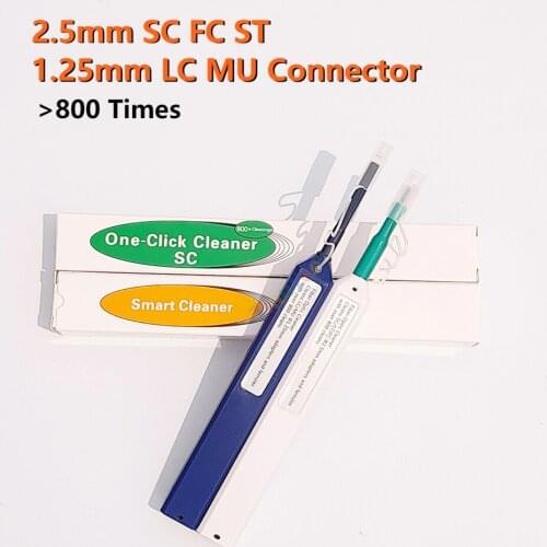 2pcs One-Click Cleaner Optical Fiber Cleaner Pen Cleans 2.5mm SC FC ST and 1.25mm LC MU Connector Over 800 Times