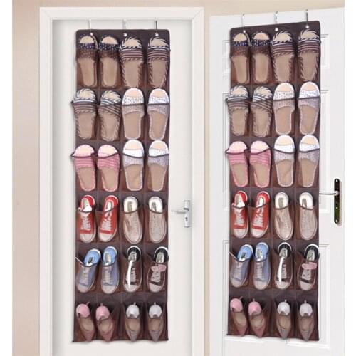 24 Pocket Over the Door Shoe Organizer Hanging Organizers Space Saver Rack Hanging Storage Hanger