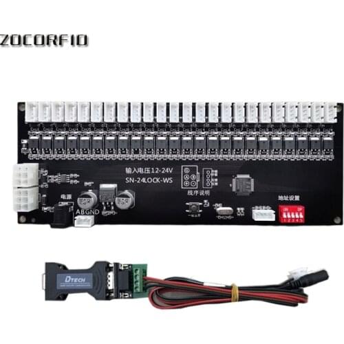 24CH 12V/24V RS485 locker Storage Cabinet controller Smart electronic cabinet Lock Control board