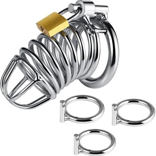 4/4.5/5cm Metal Lock Male Chastity Device Adult Games Cock Cage Sex Toys For Men/Gay Penis Lock Cock Ring Chastity Belt 18