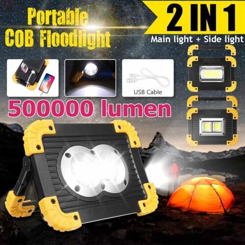 50000Lums Led Portable Spotlight Work Light USB Rechargeable 200W LED Flashlight Outdoor Light For Hunting Camping 18650 Battery