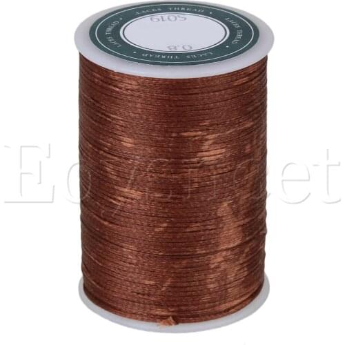 78M 0.8MM Dark Brown Flat Waxed Polyester Thread Cord for Handcraft Leather