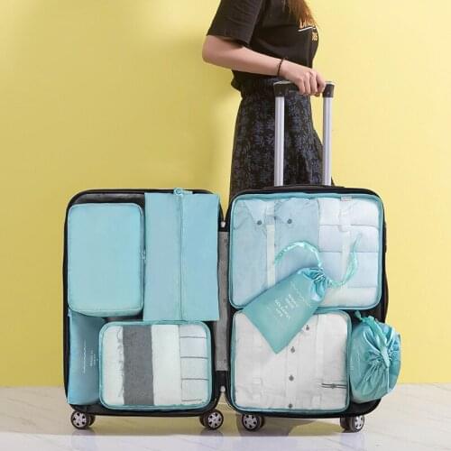 8Pcs Waterproof Travel Wash Pouch Storage Bag Set Suitcase Shoes Pouch Clothes Luggage Makeup Organiser Camping Hiking AA