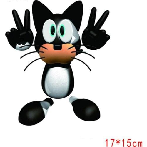 Aliauto Car Decoration Cartoon Funny Bulldog Black Cat Sticker Decal for Peugeot 307 206 407 406 405 3008 4008 208 308 306 107